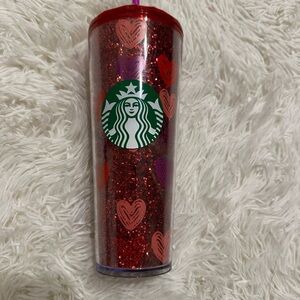 Starbucks Valentine's Red Glitter Heart Tumbler
